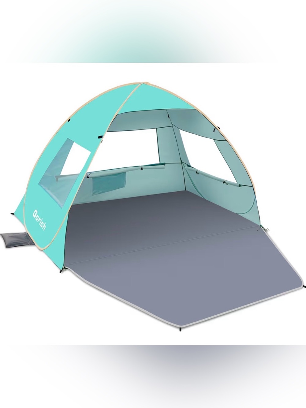 Please note. It doesn’t come with the poles. Only tent. Aqua Blue-Beach Shelter